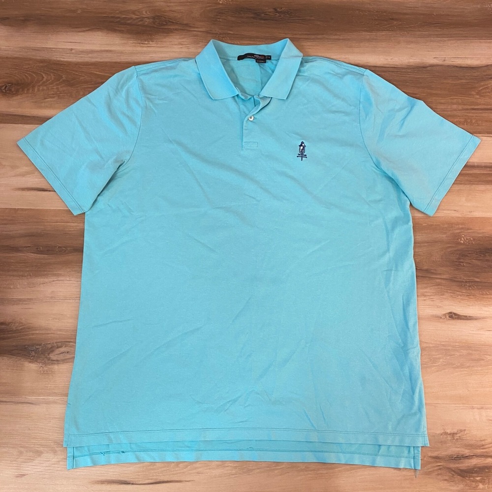 RLX Ralph Lauren Polo Mens XL Classic Cotton Pique Turquoise‎ Blue Golf Sport
